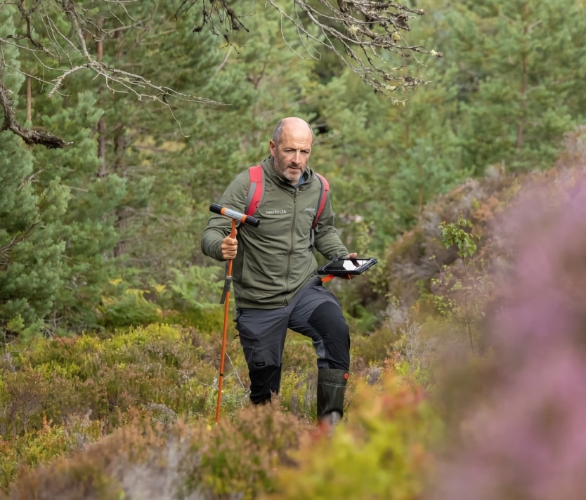 Rewilder walking in wilderness