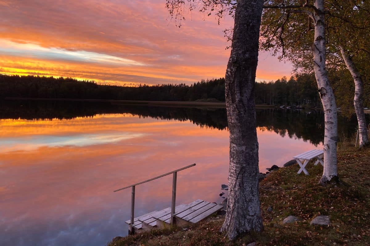 Bodanasasjön on a placid September evening. Credit: Nicholas Magnolfi