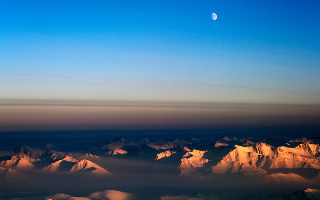 Mountains and the moon credit: Michael Studinger from NASA CC0 Images